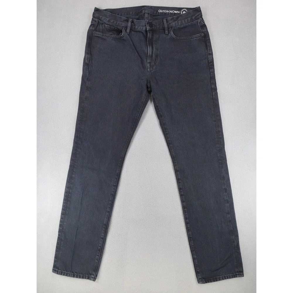 Outerknown S.E.A. Tapered Fit Jeans Mens‎ 32x32 Gray Black Denim Cotton